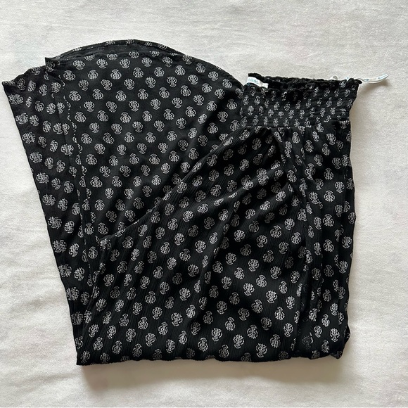blue island 💯 rayon black & white boho print coverup pants / size large - Picture 4 of 5